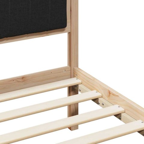 VidaXL Rama łóżka brązowo-czarny 120 x 190 cm Lite drewno sosnowe