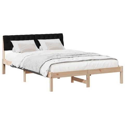 VidaXL Rama łóżka brązowo-czarny 150 x 200 cm Lite drewno sosnowe