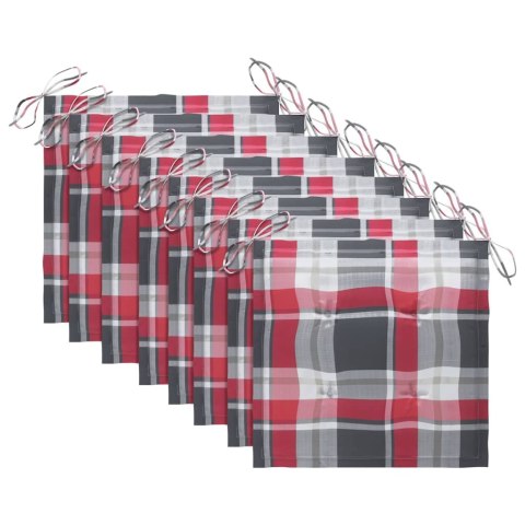 KRZESŁA OGRODOWE PODUSZKI 8 SZT. DREWNO AKACJOWE SZARE