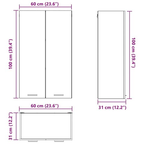SZAFKA WISZĄCA Z PÓŁKĄ Z DRZWIAMI RIGA BIAŁY 60X31X100CM