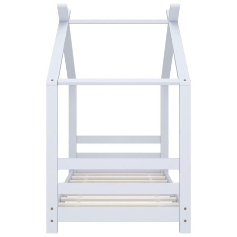 RAMA ŁÓŻKA DZIECIĘCEGO BIAŁA DREWNO SOSNOWE 70X140CM