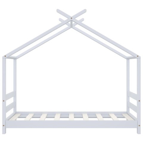 RAMA ŁÓŻKA DZIECIĘCEGO BIAŁA DREWNO SOSNOWE 70X140CM