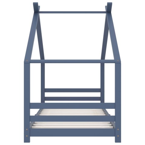 RAMA ŁÓŻKA DZIECIĘCEGO SZARA DREWNO SOSNOWE 90X200CM