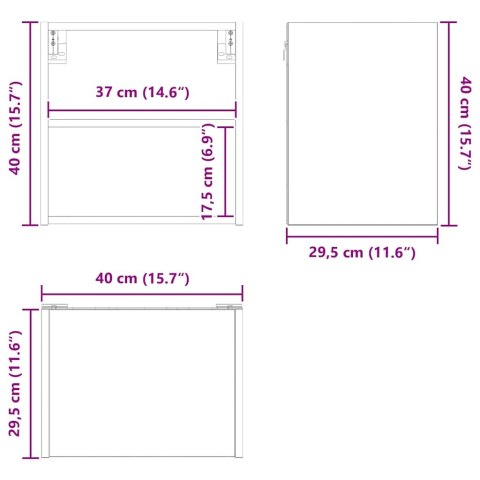 VidaXL Szafka wisząca z półką Riga Szary Sonoma 40 x 29,5 x 40 cm