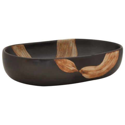 UMYWALKA NABLATOWA CZARNA OWALNA 59X40X14CM CERAMICZNA