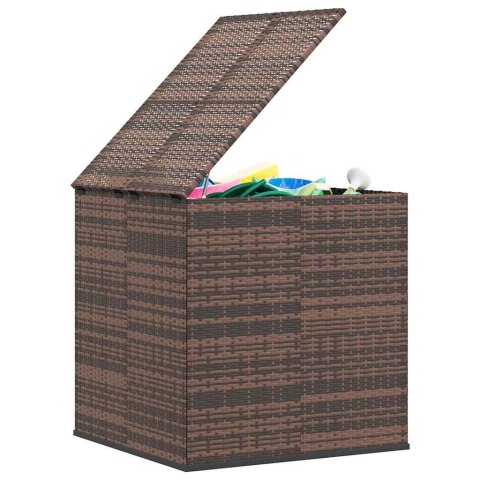 SKRZYNIA NA PODUSZKI OGRODOWE RATTAN 100X97,5X104CM BRĄZ