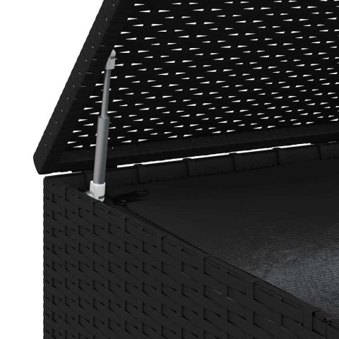 SKRZYNIA NA PODUSZKI OGRODOWE RATTAN PE 100X97,5X104CM CZARNA