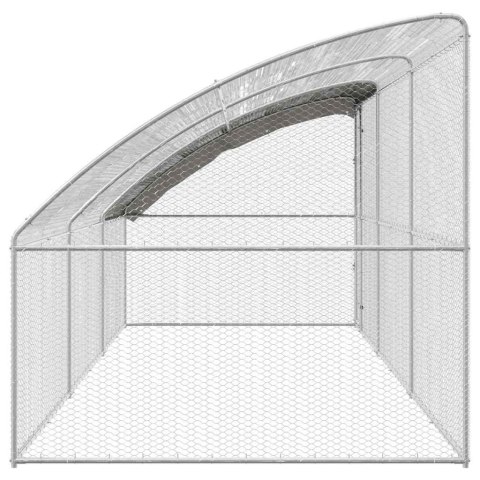 KLATKA DLA KUR SREBRNY 600X200X198.5CM STAL GALWANIZOWANA