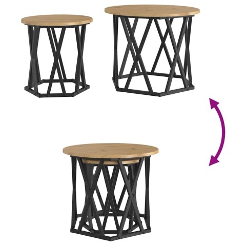 STOLIK BOCZNY 2 SZT. DĄB ARTISAN 50X50X40CM