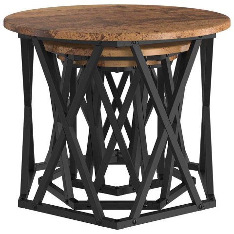 STOLIK BOCZNY DO NESTINGU 3 SZT. STARE DREWNO 53X53X40CM