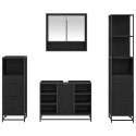 VidaXL Zestaw mebli łazienkowych 4 pcs Czarny dąb 80 x 33 x 60 cm