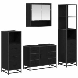 VidaXL Zestaw mebli łazienkowych 4 pcs Czarny dąb 80 x 33 x 60 cm