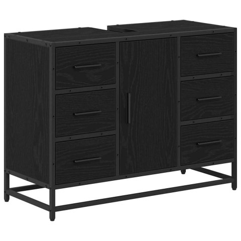VidaXL Zestaw mebli łazienkowych 4 pcs Czarny dąb 80 x 33 x 60 cm