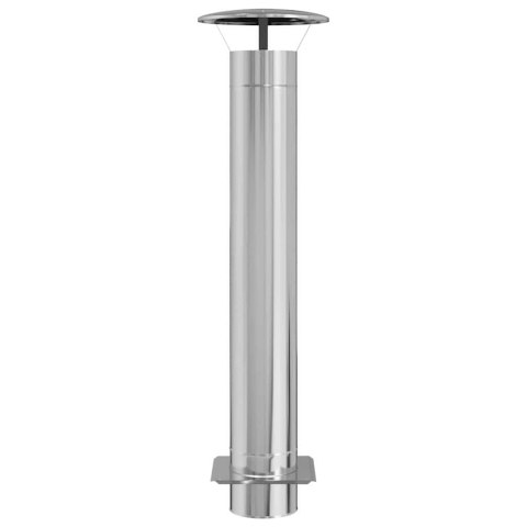 PRZEDŁUŻENIE KOMINKA SREBRNY 35X35X132CM STAL NIERDZEWNA