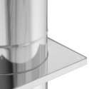 PRZEDŁUŻENIE KOMINKA SREBRNY 35X35X132CM STAL NIERDZEWNA