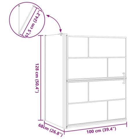 VidaXL Ścianka prysznicowa do kąpieli 100 x 67 x 129.5 cm