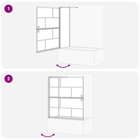 VidaXL Ścianka prysznicowa do kąpieli 116 x 67 x 129.5 cm