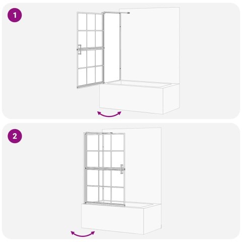 ŚCIANKA PRYSZNICOWA DO KĄPIELI 80X67X129.5CM