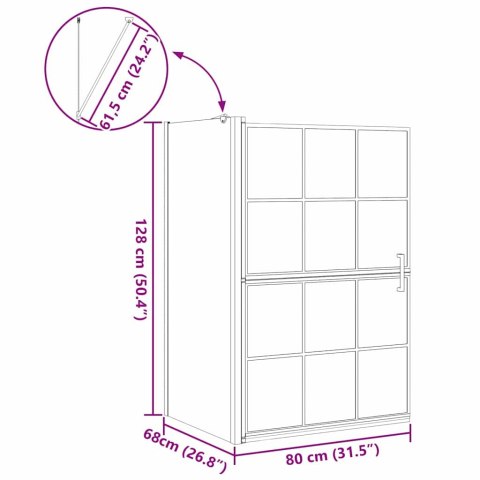 ŚCIANKA PRYSZNICOWA DO KĄPIELI 80X67X129.5CM