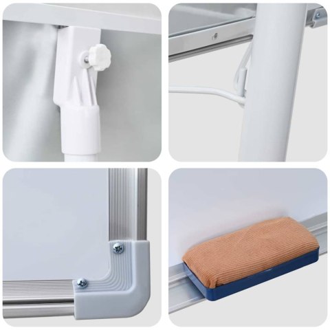 TABLICA MAGNETYCZNA SUCHOŚCIERALNA BIAŁO-SZARY 62X62X195CM