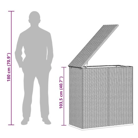 SKRZYNIA NA PODUSZKI OGRODOWE RATTAN 100X49X103,5CM BRĄZ