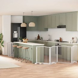 SKŁADANA BRAMKA DLA PSA Z DRZWIAMI 10 PANELI BIAŁA 800CM