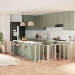 SKŁADANA BRAMKA DLA PSA Z DRZWIAMI 8 PANELI 640CM