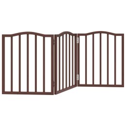 SKŁADANA BRAMKA DLA PSA 3 PANELE BRĄZOWY DĄB 150CM