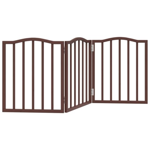 SKŁADANA BRAMKA DLA PSA 3 PANELE BRĄZOWY DĄB 150CM