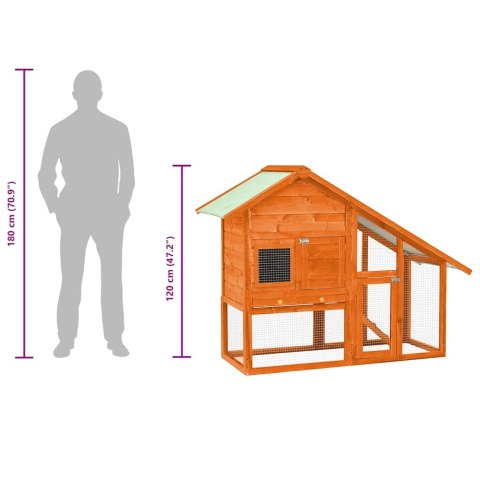 KLATKA DLA KRÓLIKA 140X63X120CM DREWNO JODŁOWE
