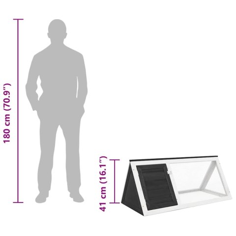 KLATKA DLA KRÓLIKÓW SZARA DREWNIANA