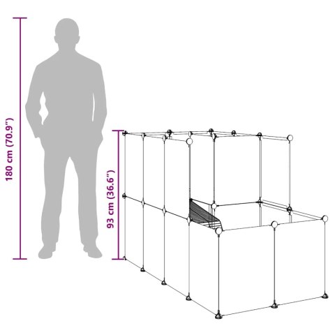 KLATKA DLA MAŁYCH ZWIERZĄT CZARNA 142X74X93CM PP I STAL