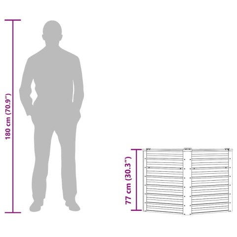 PODWYŻSZONA DONICA ANTRACYT 129X129X77CM GALWANIZOWANA STAL