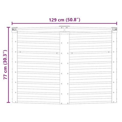 PODWYŻSZONA DONICA Z GALWANIZOWANEJ STALI 129X129X77CMSZARA