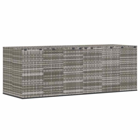 SKRZYNIA NA PODUSZKI OGRODOWE RATTAN 291X100,5X104CM SZARA