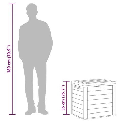 SKRZYNIA OGRODOWA BRĄZOWA 58,5X46X55CM POLIPROPYLEN