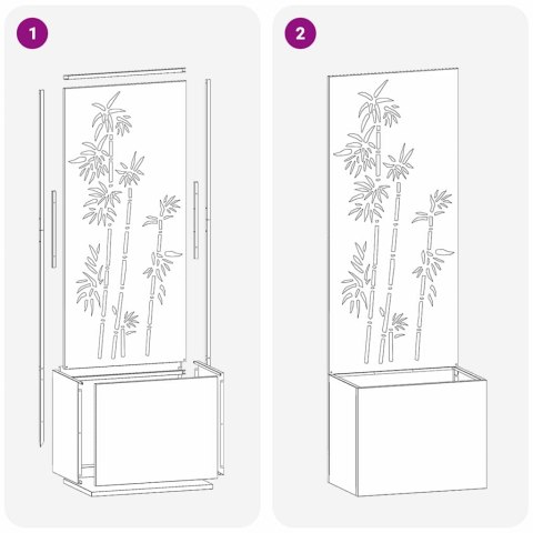 DONICA OGRODOWA Z DEKORACYJNĄ PŁYTĄ OLIWKOWY 50X140CM