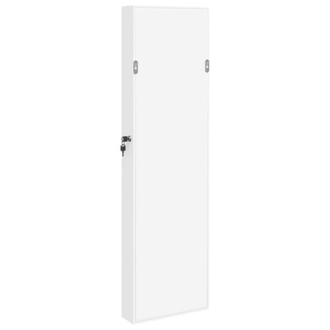 WISZĄCA SZAFKA NA BIŻUTERIĘ Z LUSTREM BIAŁA 30X8,5X106CM