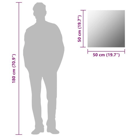 LUSTRO ŚCIENNE 50X50CM KWADRATOWE SZKLANE