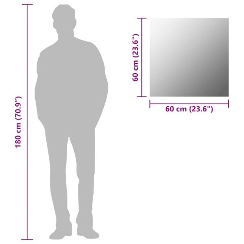 LUSTRO ŚCIENNE 60X60CM KWADRATOWE SZKLANE