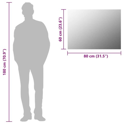 LUSTRO ŚCIENNE BEZ RAMY 80X60CM SZKŁO