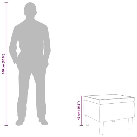 PODNÓŻEK Z DREWNIANYMI NÓŻKAMI KREMOWY OBITY AKSAMITEM