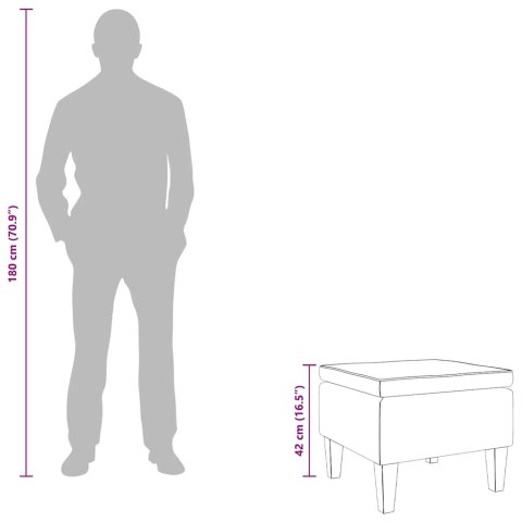 PODNÓŻEK Z DREWNIANYMI NÓŻKAMI KREMOWY OBITY TKANINĄ