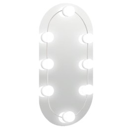 LUSTRO Z LAMPAMI LED 40X20CM SZKLANE OWALNE