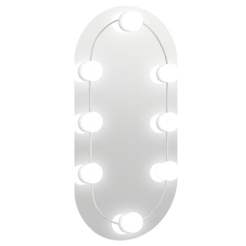 LUSTRO Z LAMPAMI LED 40X20CM SZKLANE OWALNE