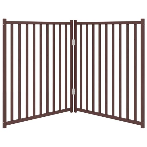 SKŁADANA BRAMKA DLA PSA 2 PANELE BRĄZOWY DĄB 160CM DREWNO