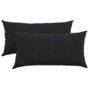 PODUSZKI NA SOFĘ 2 SZT. CZARNY 80X40CM TKANINA SZTRUKSOWA