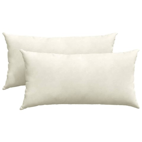 PODUSZKI NA SOFĘ 2 SZT. KREMOWY 80X40CM TKANINA SZTRUKSOWA