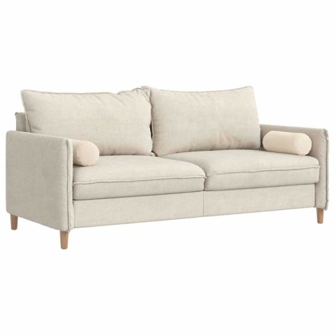 PODUSZKI WAŁKOWE 2 SZT. BEŻOWY Ø 15X40CM TKANINA MIKROFIBROWA