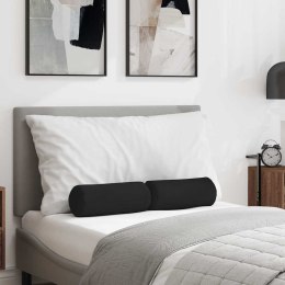 PODUSZKI WAŁKOWE 2 SZT. CZARNY Ø 15X40CM TKANINA MIKROFIBROWA